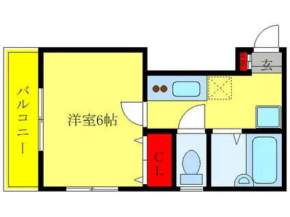ベルコート(1K/3階)の間取り写真