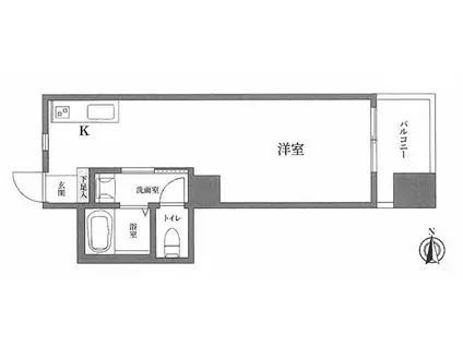 ワコー第9梅田マンション(1K/4階)の間取り写真