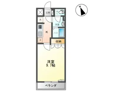 マ・シャンブル(1K/2階)の間取り写真