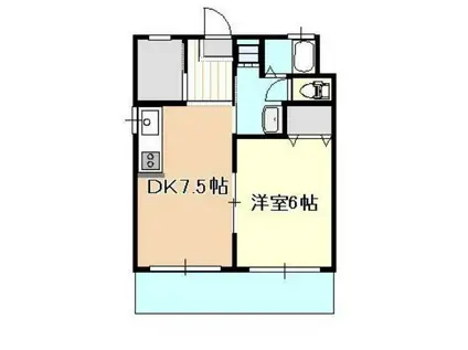 MAISON DE M(1DK/1階)の間取り写真