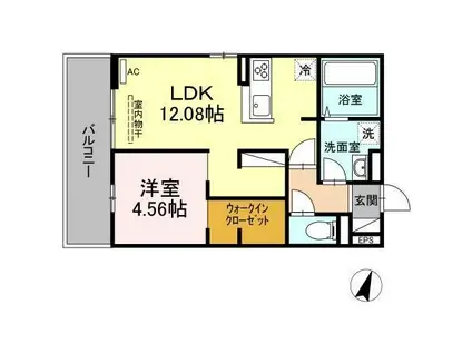 PREMILIFE大畑(1LDK/1階)の間取り写真