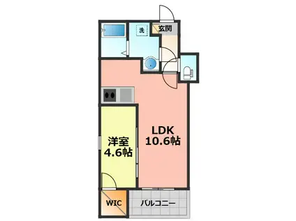 ジーメゾン清須アウラ(1LDK/1階)の間取り写真
