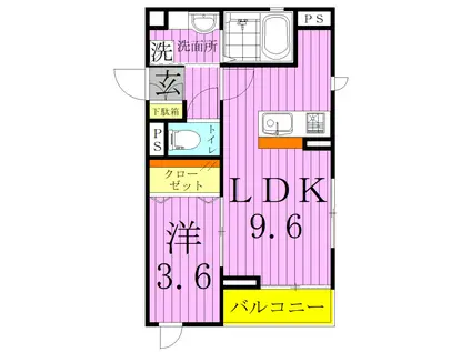 イールエステート(1LDK/2階)の間取り写真