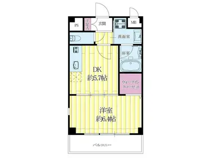 ベルデュール楓(1DK/4階)の間取り写真