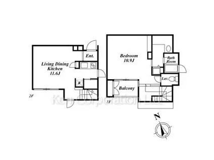 清音閣2(1LDK/2階)の間取り写真