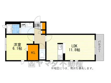 オクテット(1LDK/3階)の間取り写真