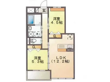 ペガサス(2LDK/3階)の間取り写真