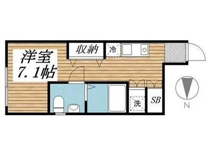 SNUG10(ワンルーム/1階)の間取り写真