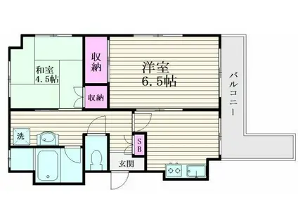 部屋番号312(2DK/3階)の間取り写真