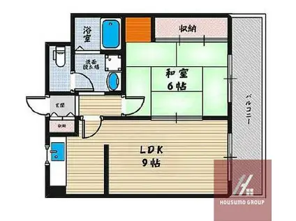 ユーハイツコーシン(1LDK/2階)の間取り写真