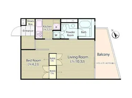 代々木MKコート(1LDK/1階)の間取り写真