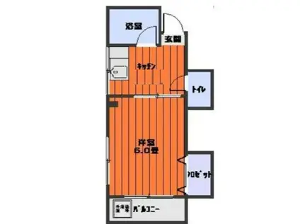 第七末廣コーポ(1K/3階)の間取り写真