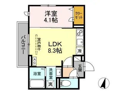 NANALA緑町D-ROOM緑町2丁目(1LDK/2階)の間取り写真