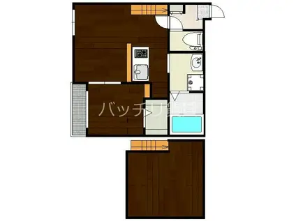 スカイステージ梅林(1LDK/2階)の間取り写真