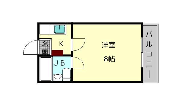 コーポ諏訪柳町(1K/5階)の間取り写真
