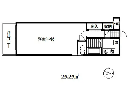 ときわ神田ハイツ(1K/3階)の間取り写真