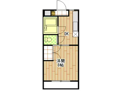 マンションヒカリI(1DK/1階)の間取り写真