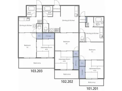 エントピア前田III(2DK/1階)の間取り写真