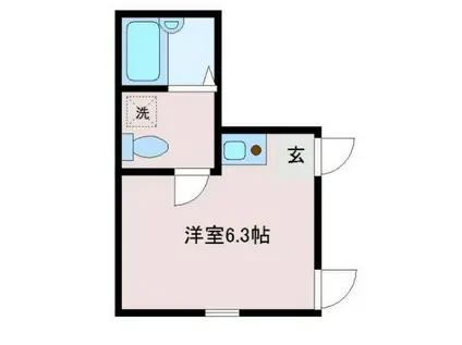 ラトゥール(ワンルーム/1階)の間取り写真