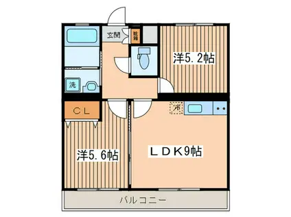 クオーレ(2LDK/1階)の間取り写真