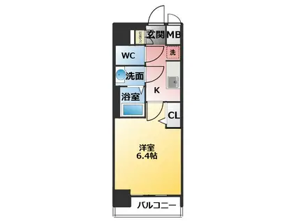プレサンス名駅南エディフィス(1K/5階)の間取り写真