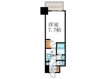 フォーリアライズ京都大将軍(1K/3階)の間取り写真