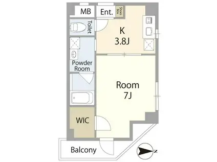 GLANZ(1K/7階)の間取り写真