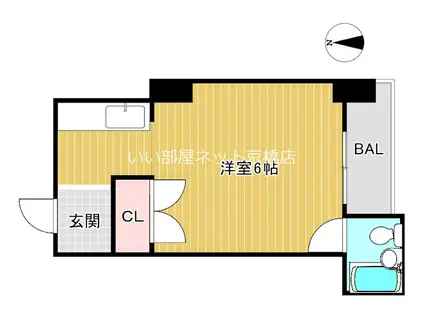 エルベコート関目(ワンルーム/2階)の間取り写真