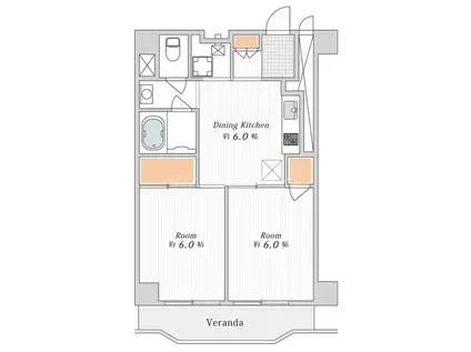 パシフィック哲学堂マンション(2DK/3階)の間取り写真