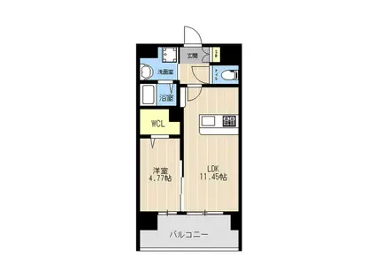 LIBTH南熊本駅前(1LDK/10階)の間取り写真