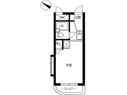 スカイコート宮崎台第3(ワンルーム/2階)の間取り写真