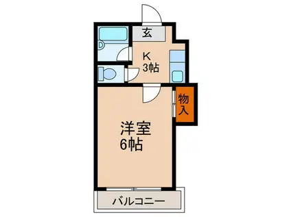 パームコート(1K/3階)の間取り写真
