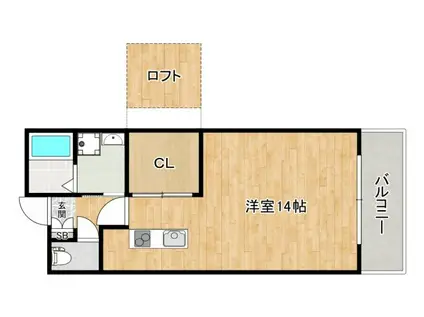 CASA DE VIOLA(ワンルーム/1階)の間取り写真