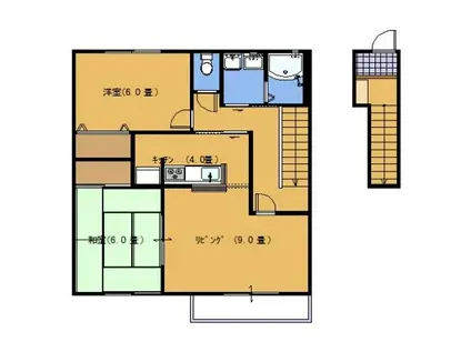 フォーティニアひらいわE(2LDK/2階)の間取り写真