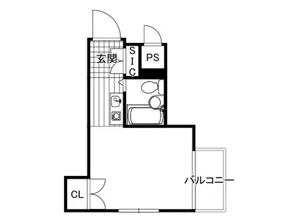 柏葉アパート(ワンルーム/4階)の間取り写真
