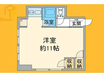 須賀町マンション(ワンルーム/3階)の間取り写真