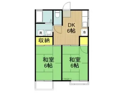 メゾン静(2DK/2階)の間取り写真