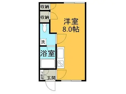 コーポグレース2(ワンルーム/2階)の間取り写真