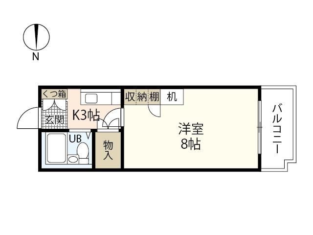 藤崎ビルⅢ(1K/4階)の間取り写真