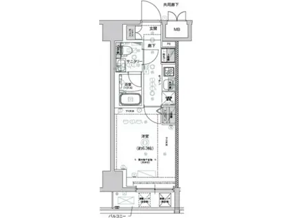 CREST TAPP新横浜(1K/4階)の間取り写真