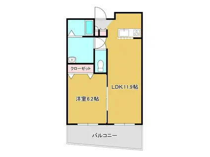 グリーンスパーク109(1LDK/8階)の間取り写真