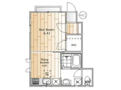 ガーデンハウス碑文谷(1DK/1階)の間取り写真
