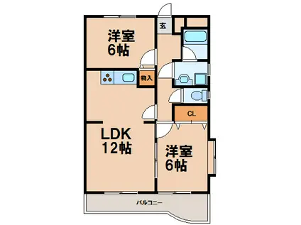 スターハイツ(2LDK/2階)の間取り写真
