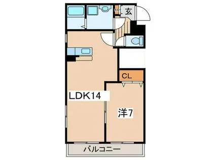寺ノ上サニーコートV(1LDK/2階)の間取り写真
