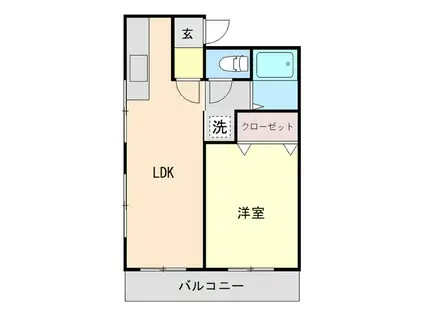 サンライズ高村(1LDK/1階)の間取り写真