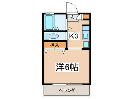 秋広コーポB(1K/1階)の間取り写真