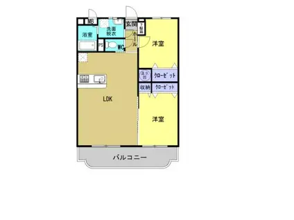 ユーミー須賀(2LDK/2階)の間取り写真