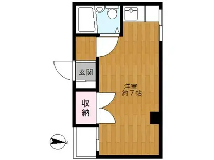 パルセ千駄木(ワンルーム/3階)の間取り写真