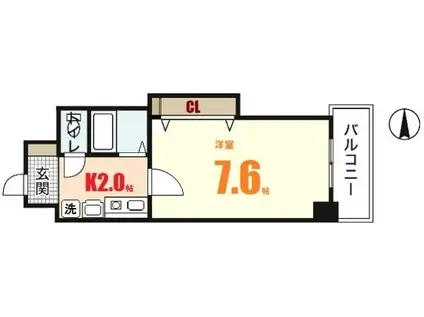 関本大町ビル(1K/7階)の間取り写真