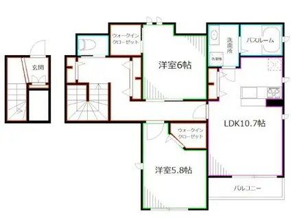 GOTOS(2LDK/2階)の間取り写真